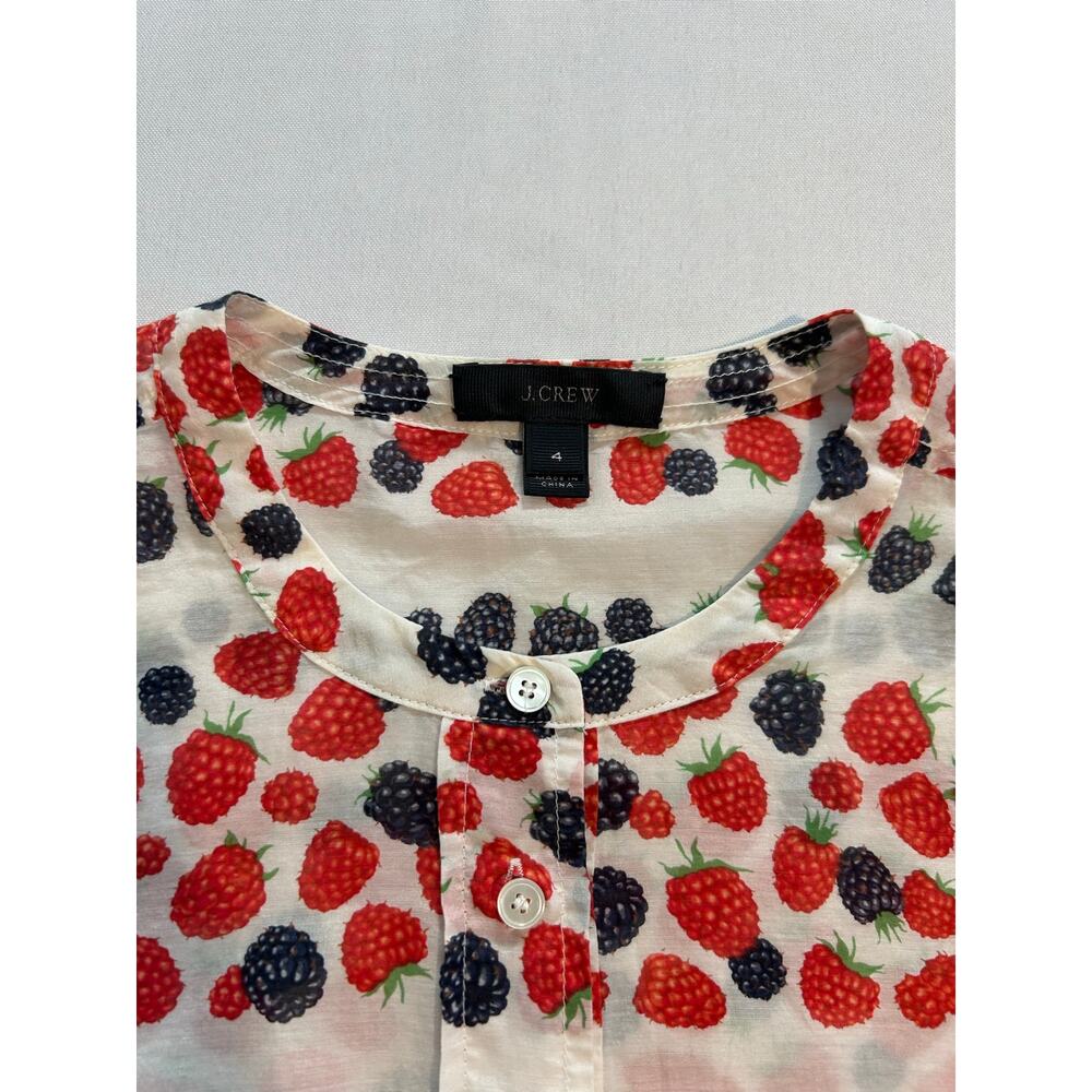 J.Crew Cotton Silk Blend Raspberry Blackberry Tunic Top Breathable Size 4 - Picture 5 of 7